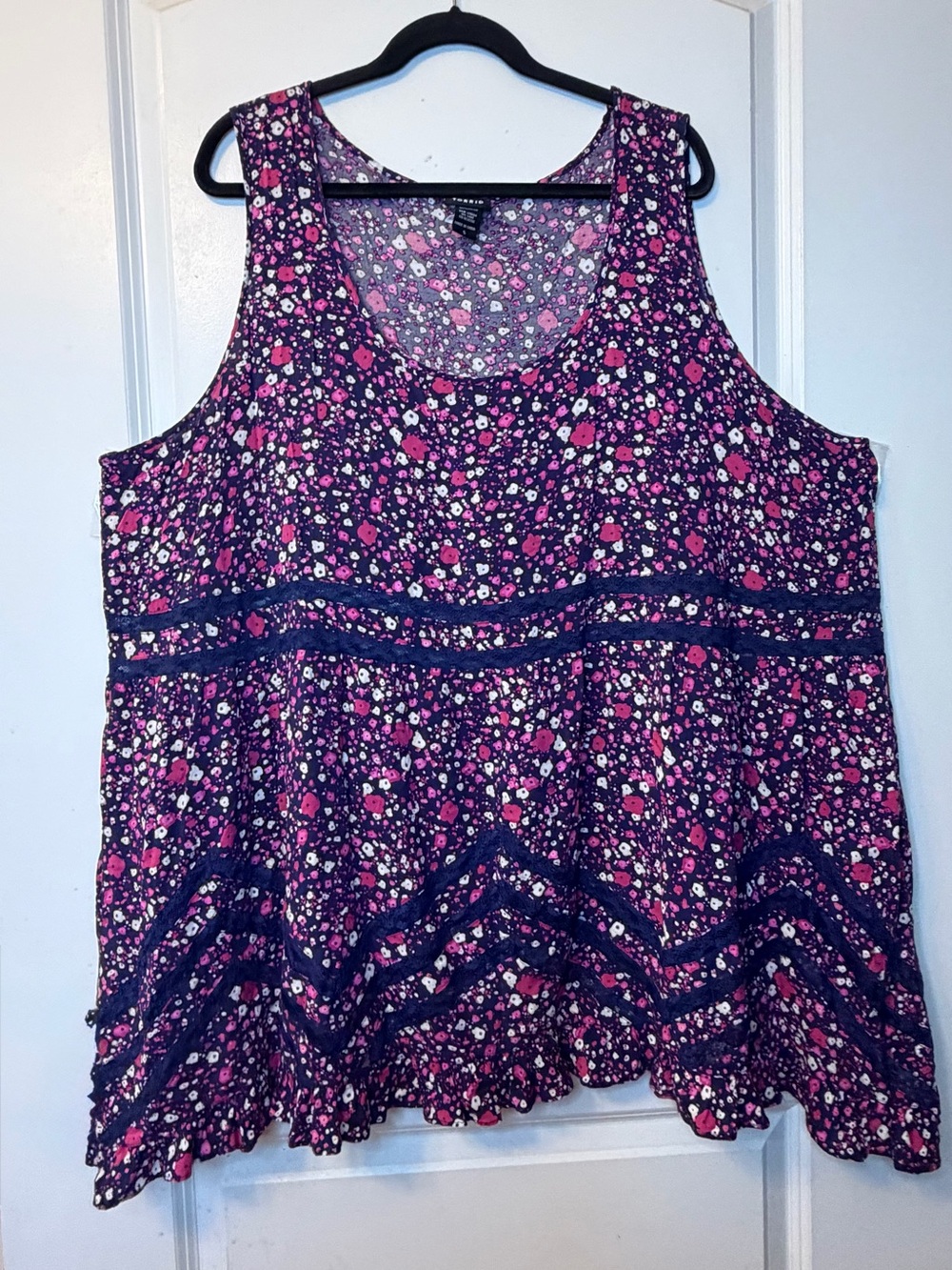 Torrid 5X Floral Print Babydoll Tunic Tank Top